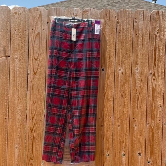 🔥 Copper Key High Rise Wide Leg Plaid Trousers, Size-XXL - Picture 4 of 10